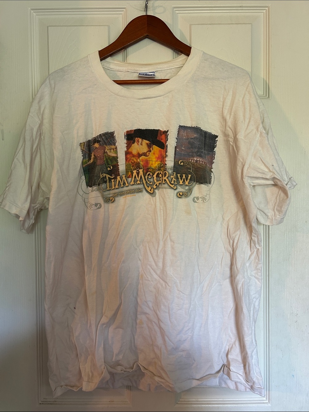 Vintage Tim McGraw White Graphic Crewneck 2001 Tour Tee